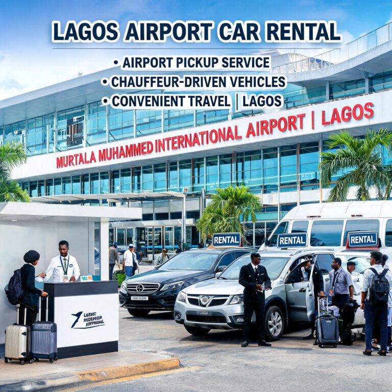 Car Rental at Lagos Airport featuring rental cars, airport pickup services, chauffeur-driven vehicles, and convenient transportation for travellers in Lagos.