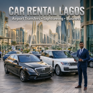 Car Rental for Tourists and Visitors to Lagos featuring rental cars for airport transfers, sightseeing, holidays, and business travel.
