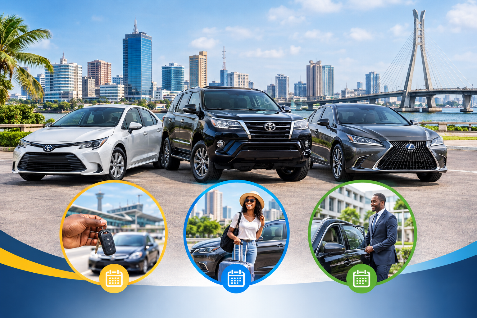 Daily, Weekly and Monthly Car Rental in Lagos with affordable rental cars for business trips, holidays and everyday transportation